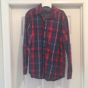 Club Room long sleeve plaid button down shirt